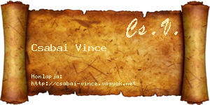 Csabai Vince névjegykártya