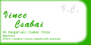 vince csabai business card